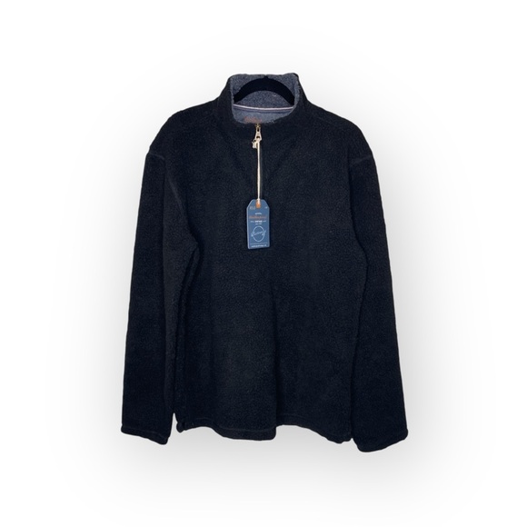 new Weatherproof 𖠌 Vegan Sherpa 1/4 Zip Pullover Sweatee Sweatshirt 𖠌 Black - Picture 13 of 16